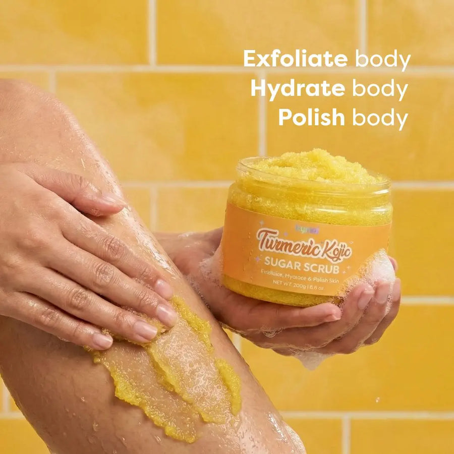 Brightening Body Scrub with Turmeric, Lemon and Kojic Acid Kynd Beauty